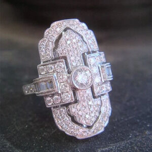 💥 Fashionable 925 Silver Plated CZ Wedding Ring for Women, FB16FA1033